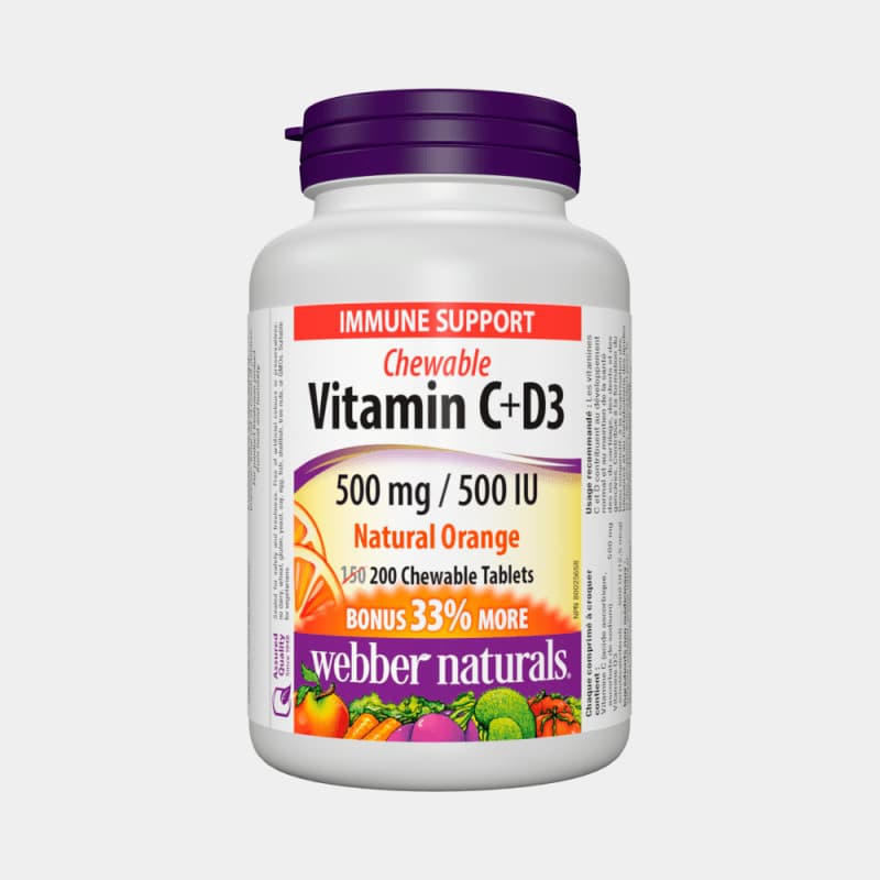 Vitamín C 500mg a D3, cmúľajúci