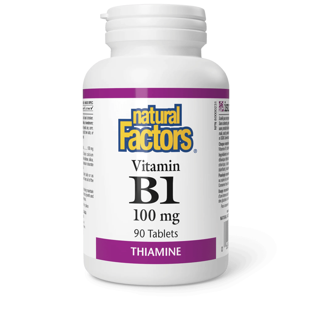 Vitamín B1 100 mg (tiamín) - Natural Factors – obrázok 2