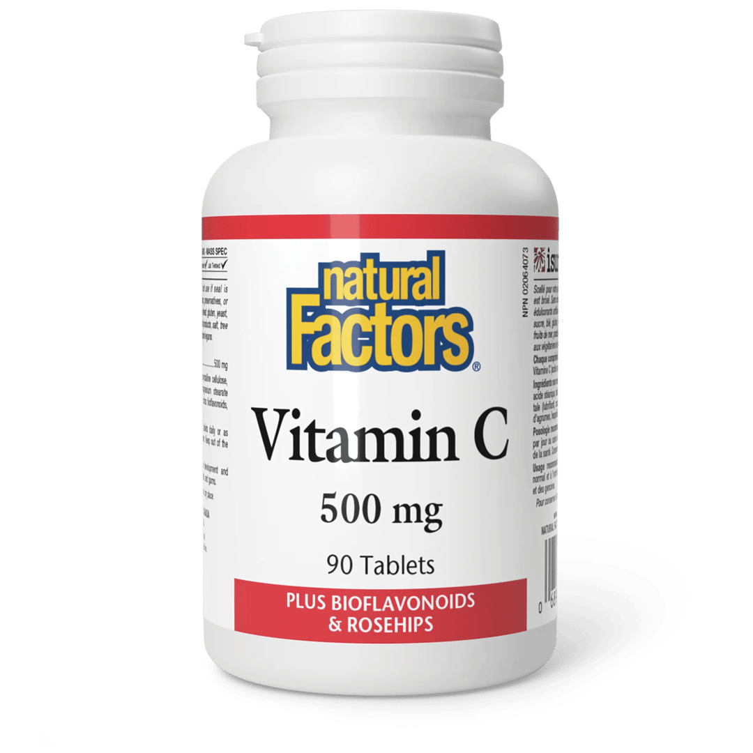 Vitamín C 500 mg bioflavonoidy + šípky - Natural Factors – obrázok 2