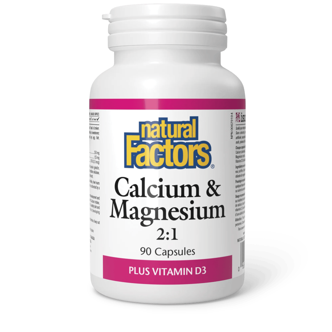 Vápnik (Calcium), Horčík (Magnézium) + Vitamín D3 - Natural Factors – obrázok 2