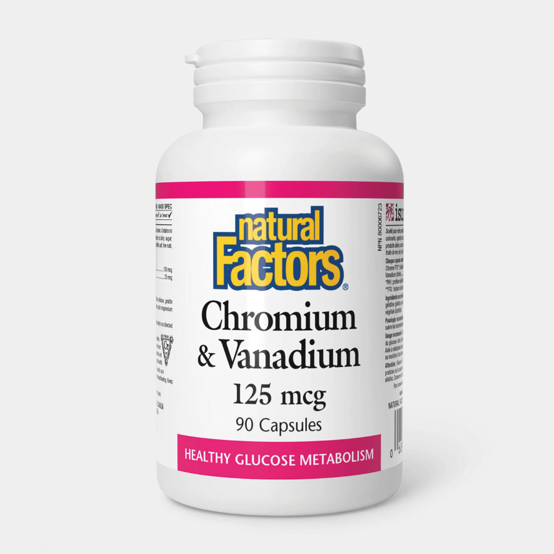 Chróm a vanád 125 mcg - Natural Factors