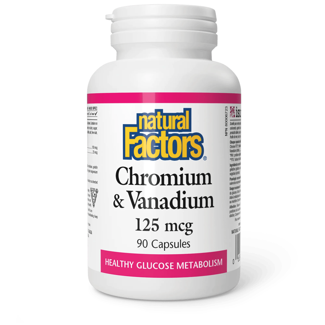 Chróm a vanád 125 mcg - Natural Factors – obrázok 2