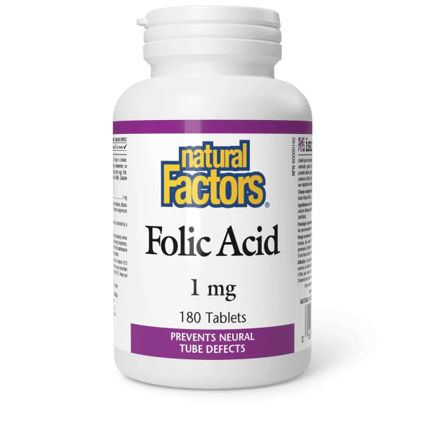 Kyselina listová (folát) 1 mg - Natural Factors – obrázok 2